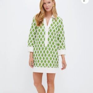 Tuckernuck Lime and White Geometric Mini Dress